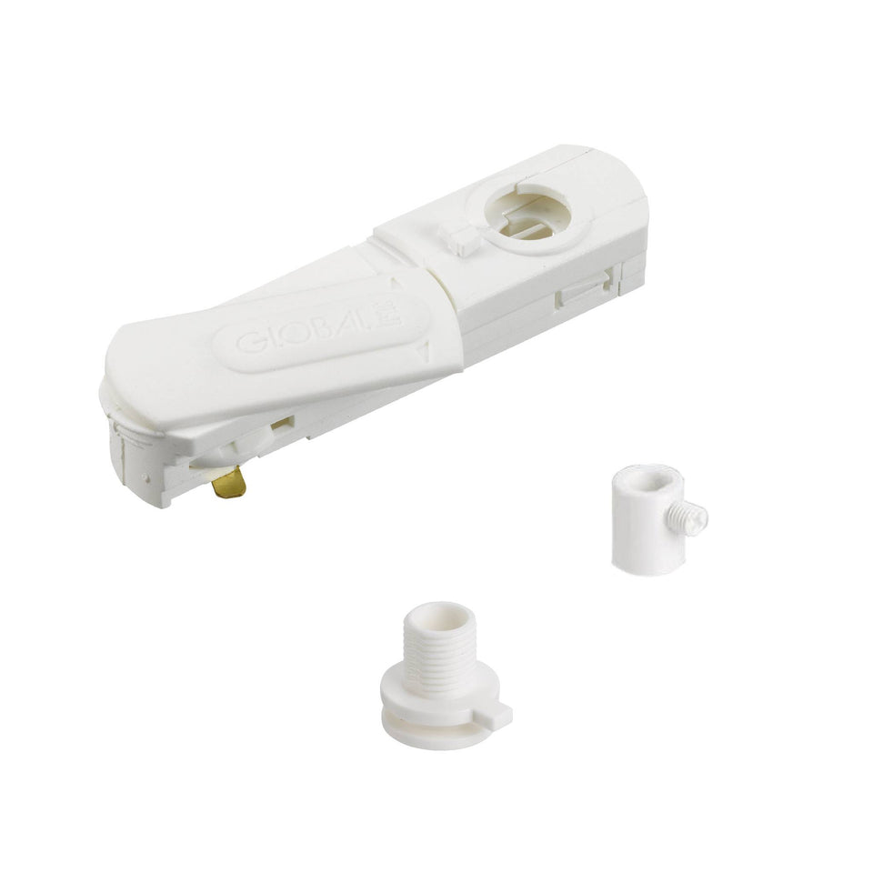 DLS Lighting, 1-Phasen Adapter mit Zugentlastung und Nippel, Weiss, Produktbild