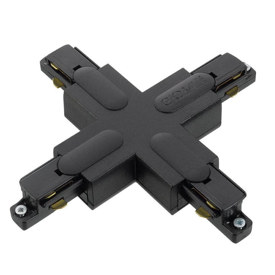 DLS Lighting, 1-Phasen X-Verbinder, Schwarz, professionelle Lichtplanung