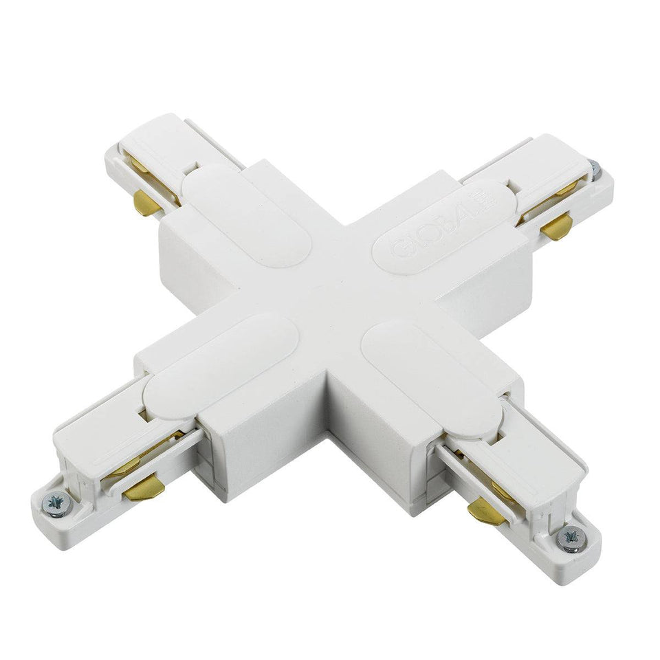 DLS Lighting, 1-Phasen X-Verbinder, Weiss, Stromschienen Zubehör
