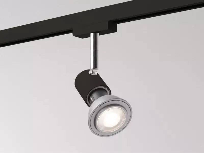 Molto Luce, 2-Phasen Stromschienenstrahler Conte, Schwarz, moderne Lichtlösung