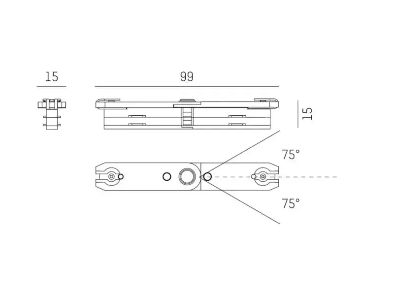 Molto Luce, 2-Phasen Flexibler Winkelverbinder Volare, Skizze, professionelle Lichtplanung