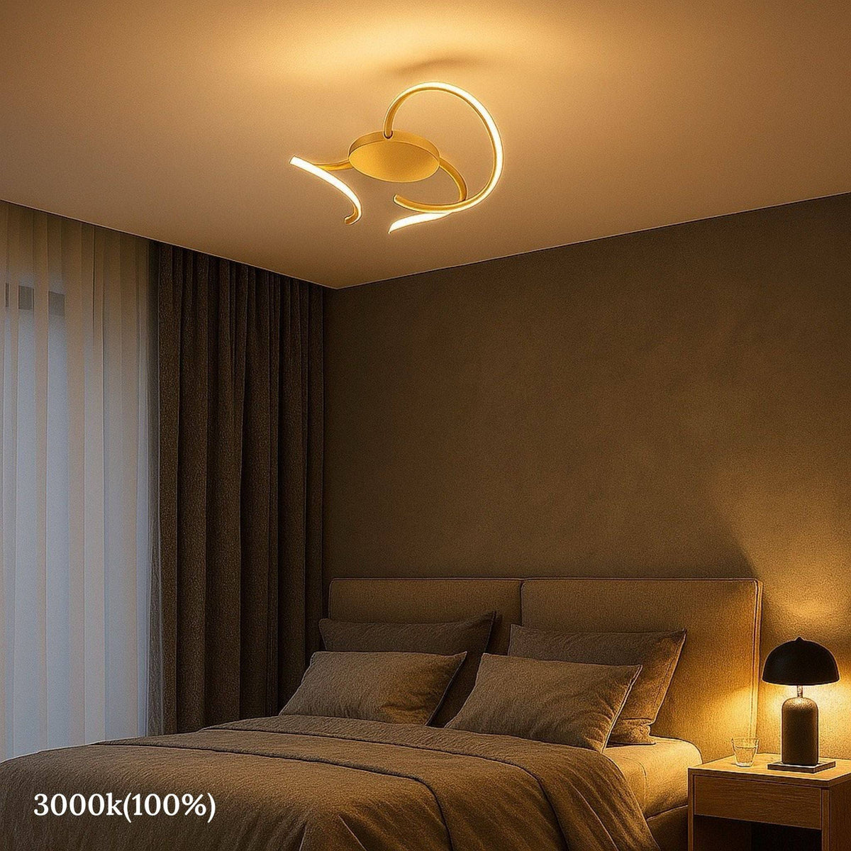 Stimmungslicht, warmes Licht, LED Deckenleuchte, Scia, goldfarben