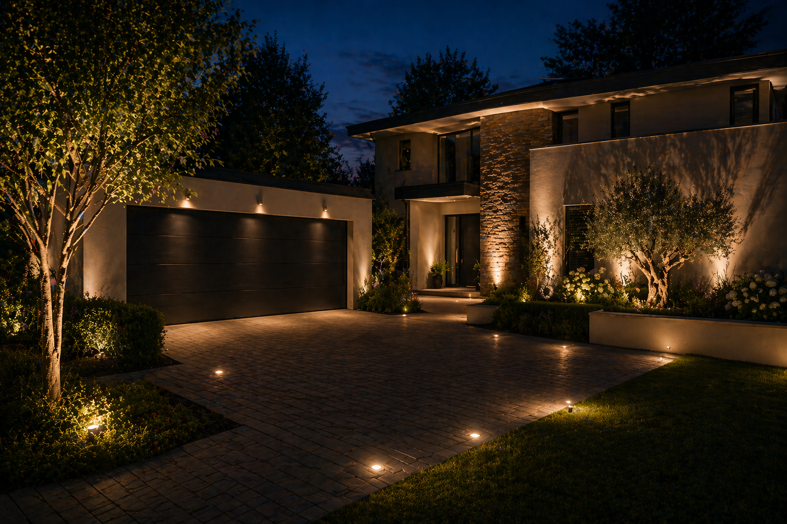 Licht Kraus, Moderne Anwendung im Garten, Außenleuchten
