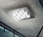 Braga, Cristalli 50x50cm, Inox, hochwertige Deckenbeleuchtung
