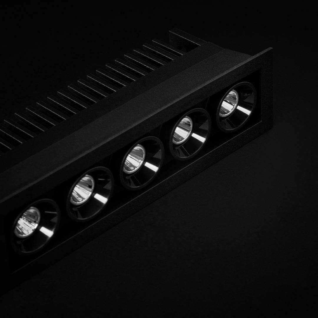 Arkoslight Black Foster LED Spots 5-fach 19 Grad, schwarz, Nahaufnahme