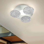 Braga, Deckenleuchte Nuvola 35cm, Blattsilber-Weiss, hochwertige Raumbeleuchtung
