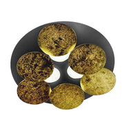 Braga, Deckenleuchte Nuvola 45cm, Blattgold-Schwarz, hochwertige Deckenleuchte