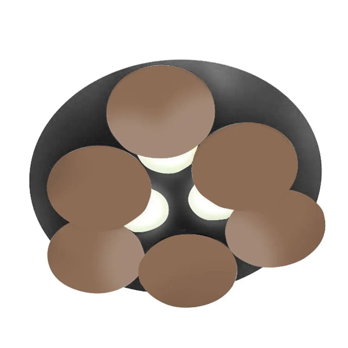 Braga, Deckenleuchte Nuvola 45cm, Taupe-Schwarz, moderne Raumbeleuchtung