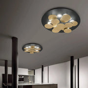Braga, Deckenleuchte Nuvola 70cm, Blattgold-Schwarz, hochwertige Deckenleuchte