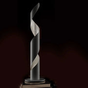Braga, Tischleuchte Truciolo 70cm, Schwarz-Blattsilber, moderne Tischleuchte