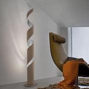 Braga, Stehleuchte Truciolo LED, Taupe-Blattsilber, dekorative Stehleuchte