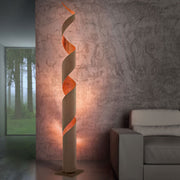 Braga, Stehleuchte Truciolo LED, Taupe-Blattkupfer, hochwertige Lichtlösung
