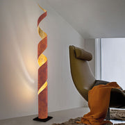 Braga, Stehleuchte Truciolo LED, Rost-Blattgold, stilvolle Stehleuchte