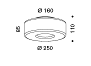 Deckenleuchte Curling M - Ø25cm mit klarem Glas