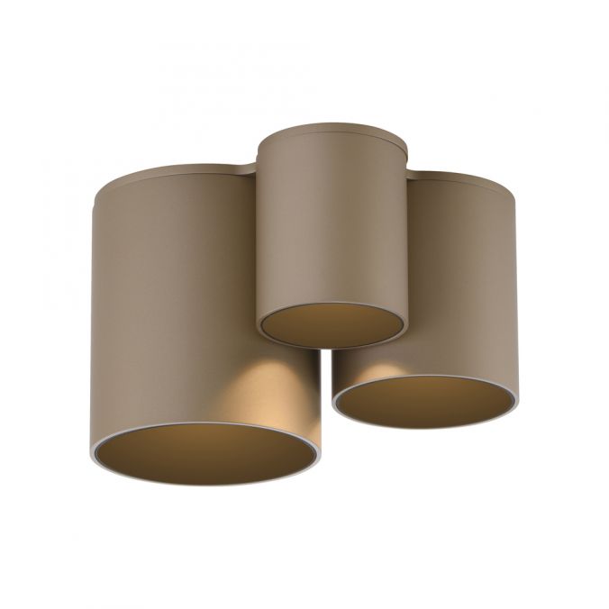 Pure, Deckenleuchte Point, dreiflammig Bronze, stilvolle Raumbeleuchtung