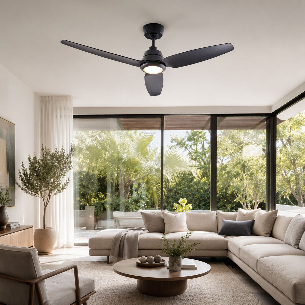 Lupia Licht Deckenventilator Florida, moderne Anwendung im Wohnzimmer