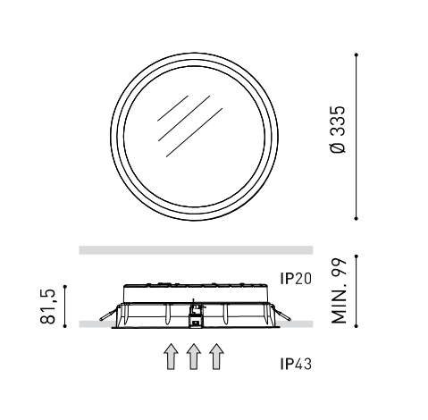 Deckeneinbauleuchte Deep Maxi