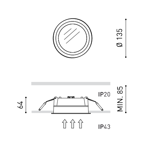 Deckeneinbauleuchte Deep Mini