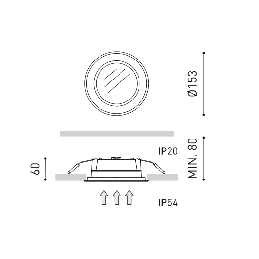 Deckeneinbauleuchte Drop Mini