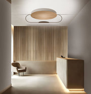 Icone, Wand-/Deckenleuchte Eterea, 115cm Nussbaum Braun, natürliche Lichtlösung