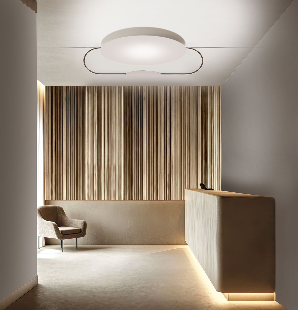 Icone, Wand-/Deckenleuchte Eterea, 115cm Weiss Braun-Weiss, moderne Lichtlösung