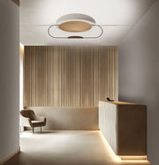 Icone, Wand-/Deckenleuchte Eterea, 90cm Weiss-Nussbaum Braun, hochwertige Raumbeleuchtung