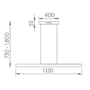 GKS Knapstein, Knapstein Linda - Höhenverstellbare LED-Pendelleuchte, 112cm, Skizze