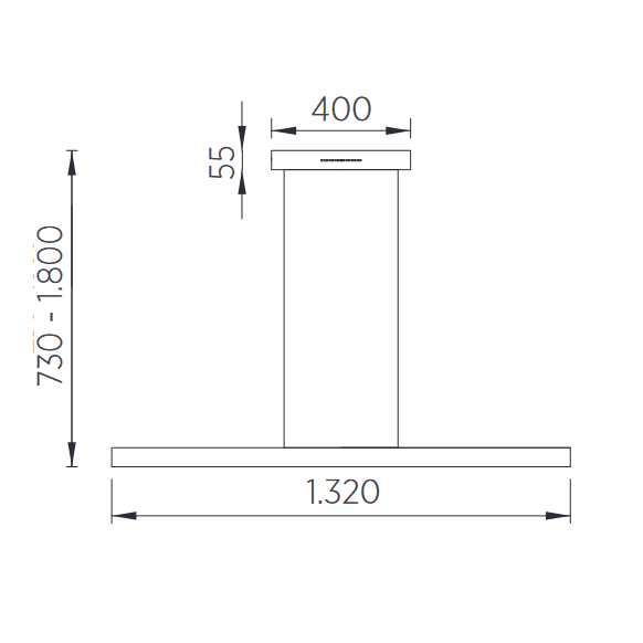 GKS Knapstein, Knapstein Linda - Höhenverstellbare LED-Pendelleuchte, 132cm, Skizze