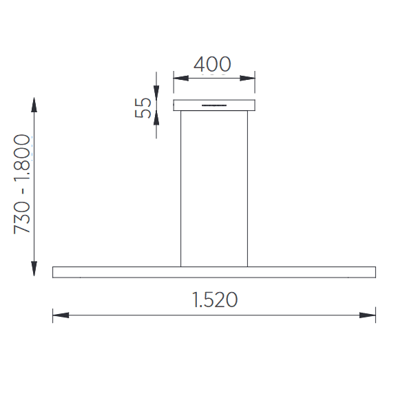 GKS Knapstein, Knapstein Linda - Höhenverstellbare LED-Pendelleuchte, 152cm, Skizze