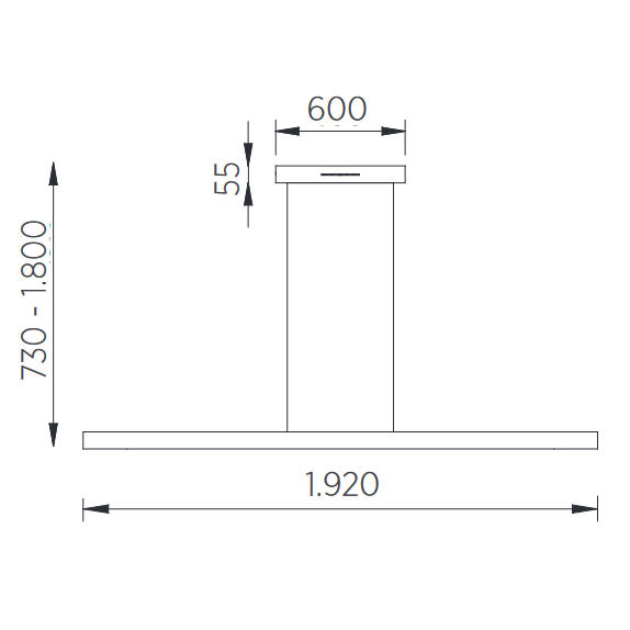 Pendelleuchte Linda, 192cm, Bronze, Retourenartikel