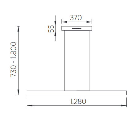 GKS Knapstein, Pendelleuchte Linn mit Lift-Funktion, 128cm, Skizze