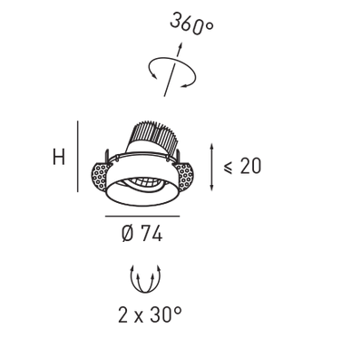 Gisi Move Trimless Einbauleuchte