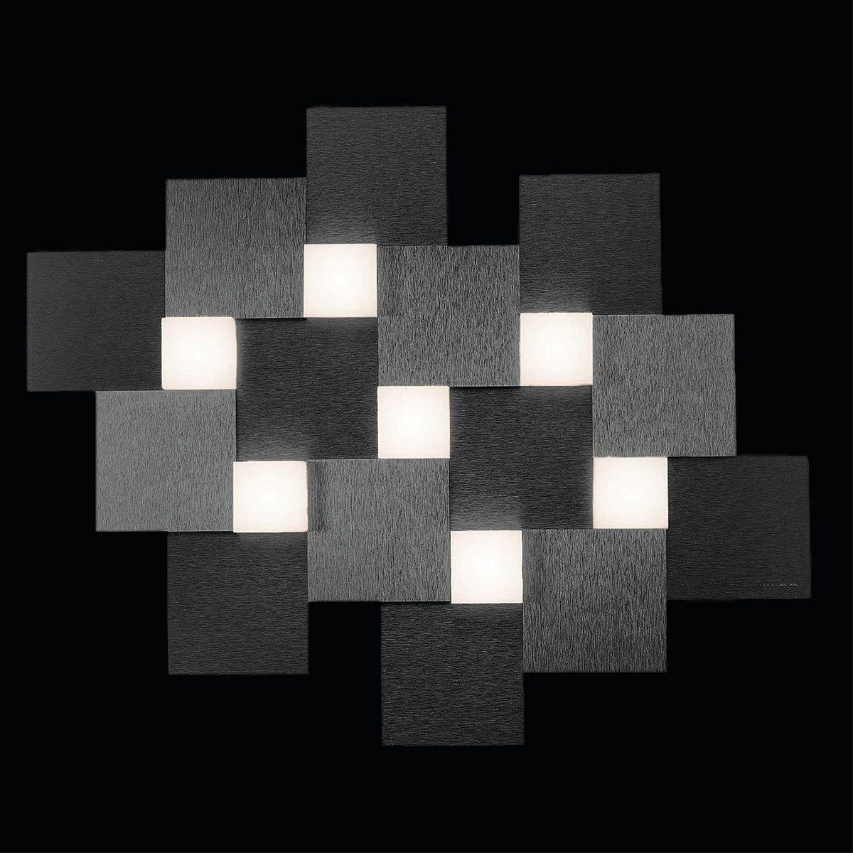 Grossmann, LED-Wand-/Deckenleuchte CREO 7-flg., Schwarz, stilvolle Deckenbeleuchtung