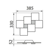 Grossmann, LED-Wand-/Deckenleuchte CREO 2-flg., Skizze, technische Lichtplanung