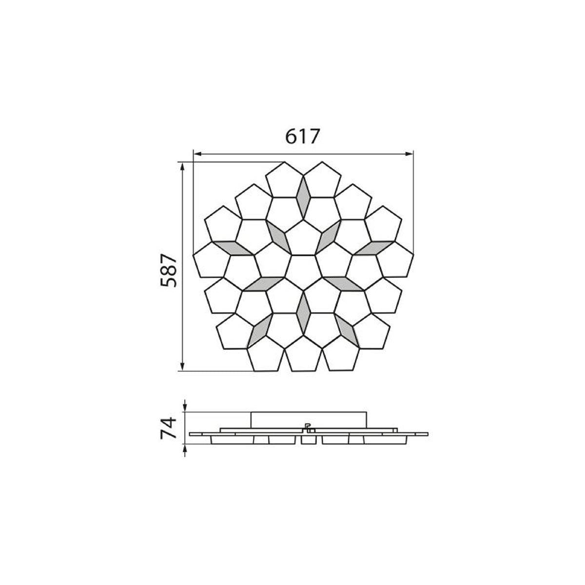 Grossmann, Wand-/Deckenleuchte Karat, Skizze 617mm, technische Lichtplanung