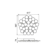 Grossmann, Wand-/Deckenleuchte Karat, Skizze 617mm, technische Lichtplanung
