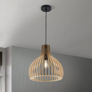 Orion, Pendelleuchte Lund, Holz-Schwarz 35cm, moderne Pendelleuchte