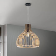 Orion, Pendelleuchte Lund, Holz-Schwarz 45cm, stilvolle Lichtlösung