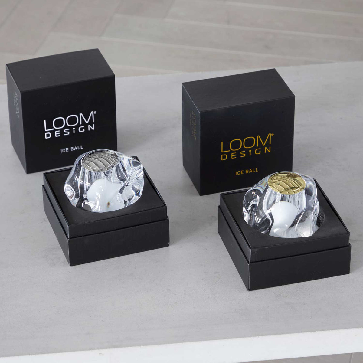 Loom Design, Tischleuchte Ice Ball, Detail Verpackung