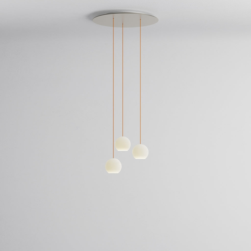 Komot, KOS Trio Small Baldachin rund, Nickel Orange, hochwertige Lichtlösung