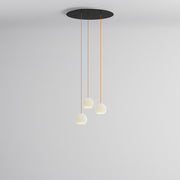 Komot, KOS Trio Small Baldachin rund, Schwarz Orange, moderne Pendelleuchte
