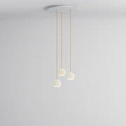 Komot, KOS Trio Small Baldachin rund, Weiss Orange, stilvolle Pendelleuchte