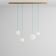 Komot, Pendelleuchte KOS Quattro 150cm, Gold-Blau, Produktbild gemischte Gläser
