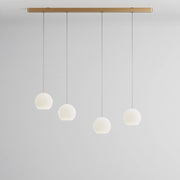 Komot, Pendelleuchte KOS Quattro 150cm, Gold-Edelstahl, Produktbild großes Glas