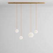 Komot, Pendelleuchte KOS Quattro 150cm, Gold-Orange, Produktbild gemischte Gläser