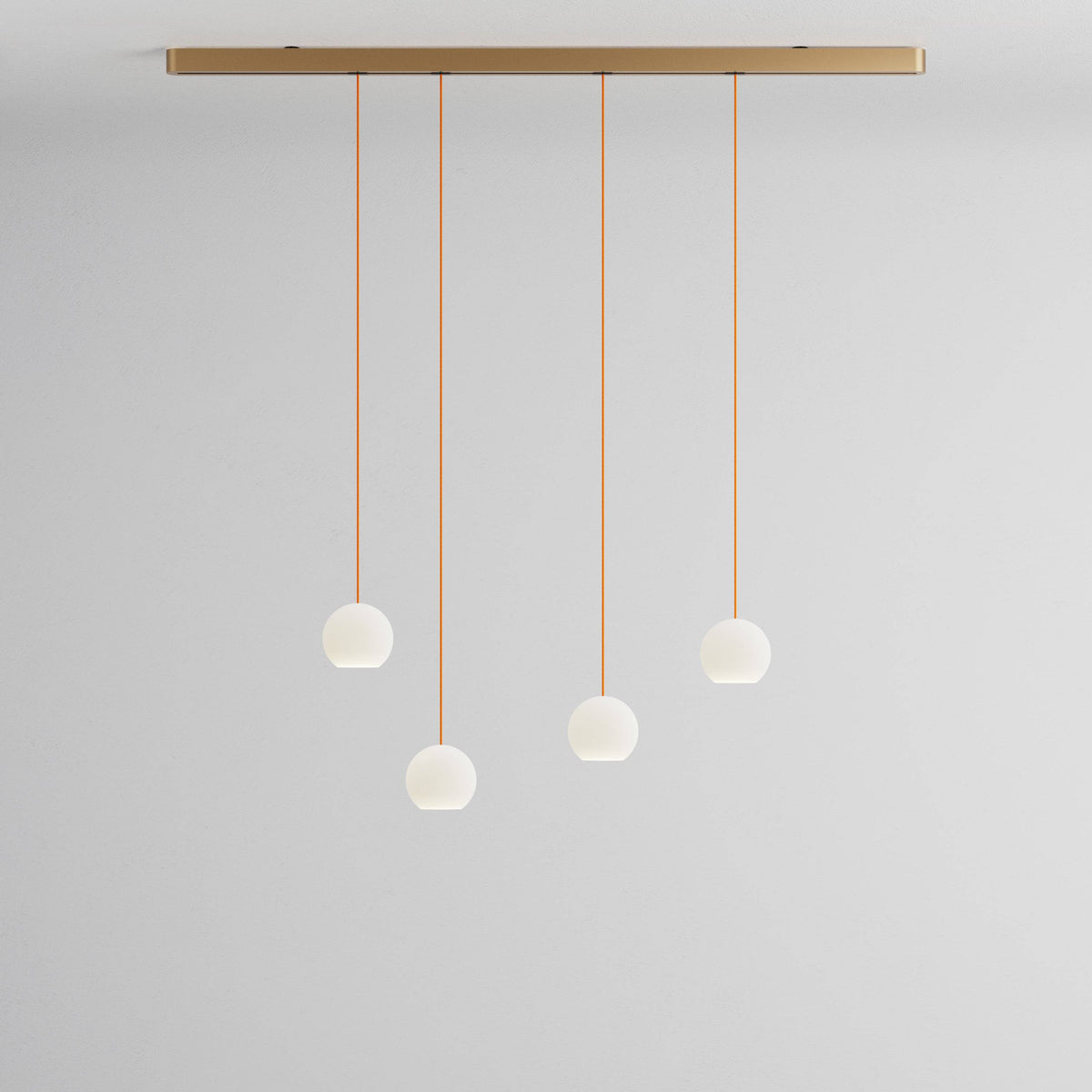Komot, Pendelleuchte KOS Quattro 150cm, Gold-Orange, Produktbild kleines Glas