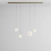 Komot, Pendelleuchte KOS Quattro 150cm, Nickel-Edelstahl, Produktbild gemischte Gläser