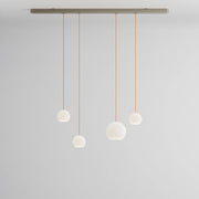 Komot, Pendelleuchte KOS Quattro 150cm, Nickel-Orange, Produktbild gemischte Gläser
