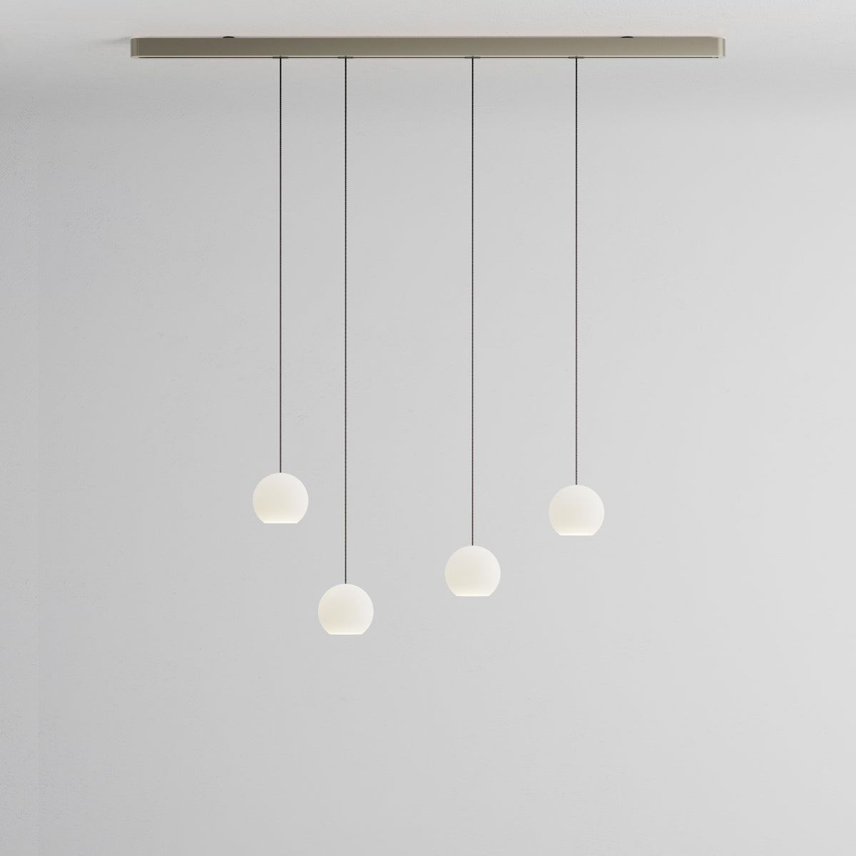 Komot, Pendelleuchte KOS Quattro 150cm, Nickel-Schwarz, Produktbild kleines Glas