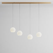 Komot, Pendelleuchte KOS Quattro 200cm, Gold-Edelstahl, Produktbild großes Glas